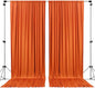 AK TRADING CO. 10 feet x 10 feet Polyester Backdrop Drapes Curtains Panels with Rod Pockets - Wedding Ceremony Party Home Window Decorations - Orange