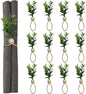 MAOANME Napkin Rings Set of 12, Rustic Eucalyptus Napkin Holder Rings with Wood Bead, Farmhouse Green Leaf Napkin Ring Bulk, Boho Napkin Ring for Wedding, Table Decor