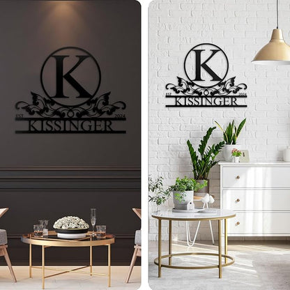 Personalized Metal Signs | Metal Name Sign | Split Letter Monogram | Home Decor Sign | Metal Wall Art | Last Name Sign | Outdoor Decor Sign | Personalized Wedding Gift | Housewarming Gift
