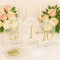 Wedding Table Numbers 1-10 Clear Acrylic Seating Number Signs for Weddings Reception Anniversary Party Decor Seat Number for Tables with Elegant Gold Lettering