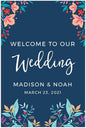 Andaz Press Personalized Extra Large Wedding Easel Board Party Sign, 12x18-inch, Vintage Bohemian Flowers on Navy Blue, Welcome to Our Wedding Bride Groom Name Date, 1-Pack, Custom