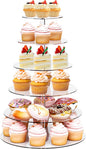 Cupcake Stand, 6 Tier Cupcake Stand for 50 Cupcakes, Round Acrylic Dessert Table Display, Clear Cupcake Tower Display for Party, Wedding, Graduation, Baby Shower