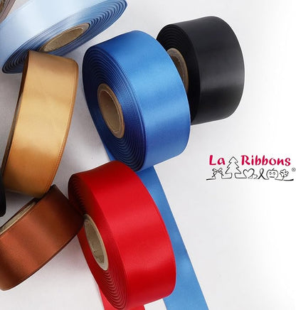 LaRibbons 3/8 Inch 25 Yard Double Faced Satin Ribbon,Black Small Satin Craft Fabric Ribbon for Gift Wrapping Floral Bouquets Wedding Party Decoration