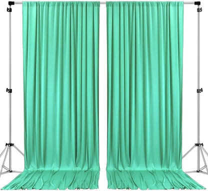 AK TRADING CO. 10 feet x 8 feet IFR Polyester Backdrop Drapes Curtains Panels with Rod Pockets - Wedding Ceremony Party Home Window Decorations - Tiffany