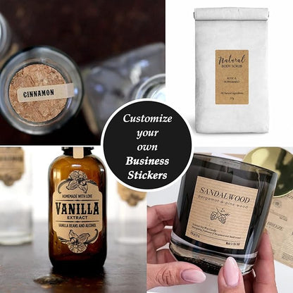 Custom Stickers for Business Logo,Personalised Logo Stickers for Small Business,Any Shape and Size Waterproof Label.Perfect for Branding, Packaging Stickers, Glossy Stickers. (Kraft Paper)