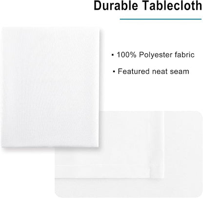 Hiasan White Square Tablecloth - Waterproof and Spillproof Restaurant Washable Polyester Table Cloth for Dining Room, 30 x 30 Inch