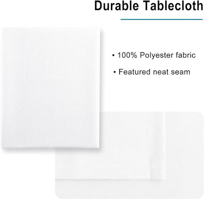 Hiasan White Rectangle Tablecloth - Waterproof Spillproof and Wrinkle Resistant Washable Polyester Table Cloth for Dining Party, 52 x 70 inch