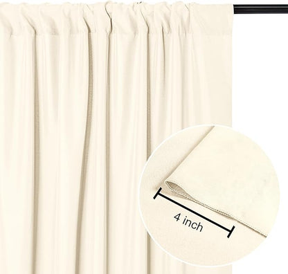 DWCN 10x8 FT Champagne Backdrop Curtains for Parties, Photography Backdrop Drapes with Rod Pockets for Wedding Decorations Stage Birthday Family Gatherings, 2 Panels 5ft x 8ft