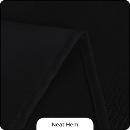 Fitable 8 Pack Rectangle Tablecloths: Stain Resistant Wrinkle Free Fabric Table Clothes, Washable Reusable Polyester Table Covers for Wedding Party Birthday Banquet Reception(Black, 90x132 Inch)