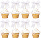 24 PCS Bow Cupcake Toppers Bowknot Cake Toppers Bow Cupcake Picks Bowknot Birthday Party Decorations Bow Cake Dessert Picks for Wedding Bridal Engagement Baby Shower Birthday Party Supplies White