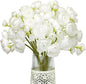 Letjolt Ranunculus Artificial Flower White Silk Flowers Faux DIY Bouquet for Wedding Engagement Centerpieces Arrangements Bridal Shower Decorations Home Decor 18pcs