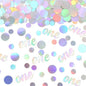 One Birthday Confetti Iridescent Baby First Birthday Decorations Circle Table Scatter Baby Shower The First Year Anniversary Party Table Decor Supplies 300PC