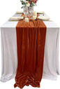 Luxurious Velvet Table Runner, 10ft Wedding Reception Decorations, 20x120inch Soft Velvet Fabric, Table Linen Overlay, Wedding Table Runners (Terracotta, 20X120inch)