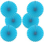 BARTHEW Blue Hanging Paper Fans,Blueaccessories Paper Decorations for Party,Blue Harmony Classroom Decorations,Party Decorations for Boys 16in Hanging Paper Fans 30 Color DIY Set (Sky Blue)