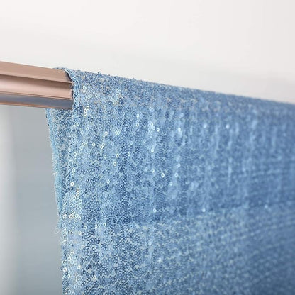 Poise3EHome Baby Blue Sequin Backdrop Curtain,2pcs 2FTx8FT Glitter Panels for Birthday Party Baby Shower Wedding Christmas Thanksgiving Holiday Festival Decor