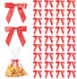 50Pcs Red Twist Tie Bows for Gift Wrapping 2.5" Satin Ribbon Bow for Treat Bags Cake Balloons Birthday Party Favors Wedding Decorations
