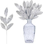 GREENTIME 12 Pack Artificial Silver Glitter Leaves 13" Fake Christmas Picks Decorative Glitter Sticks for Vase Christmas Tree DIY Wreath Crafts Fireplace Decor