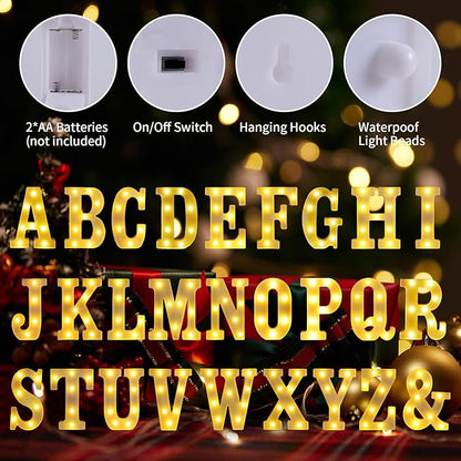 Light Up Letters B,LED Sign Marquee Letters 26 Alphabet for Party Birthday Name,Wedding,Christmas Decorations,Personalized Name Sign Letter for Centerpieces Table and Wall Décor