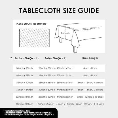 Rectangle Black Tablecloth 60 x 84 Inch Polyester Fabric Washable Table Cloth Decorative Wrinkle Resistant Solid Color Table Cover for Dining Party Wedding Camping