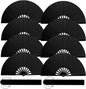 8PCS Large Chinese Folding Fans with 8 Fan Sleeves, Boots on The Ground Hand Fans Bulk, Clacking Fans for Line Dancing, Popping Fans for Line Dancing (Black)