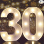 Pooqla 30th Birthday Decorations for Her Him, Light Up Number 30 for Party Table Decorations, 30th Birthday Gift for Women Men, Backdrop Wall Decor for 30th Wedding Anniversary Decoration
