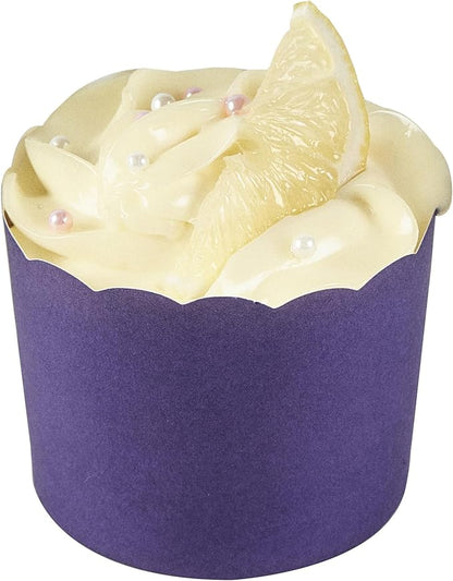 Panificio 6 Ounce Cupcake Wrappers, 200 Scalloped Baking Cups - Oven-Ready, Greaseproof, Purple Paper Cupcake Liners, Disposable, For Birthdays, Baby Showers, Or Weddings - Restaurantware