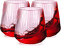 30 Pack Pink Plastic Ribbed Wine Glasses, 14 OZ Origami Stemless Disposable Wine Champagne Whiskey Glasses Unbreakable Clear Plastic Cocktail Glasses, Reusable Wine Cups for Party Wedding & Christmas