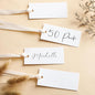 50 Pcs Name Place Cards for Table Setting Blank Wedding Place Cards with Satin Ribbon 1.57 x 3.54 Inch Hanging Gift Tags for Wedding Dinner Banquet Party Table Setting Supplies(Beige)