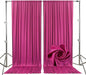 10ft x 10ft Fuchsia Backdrop Curtains for Parties, Fabric Satin Background Curtain with Rod Pockets for Weddings, Birthday, Baby Shower, Photography, Graduation Party Backdrop Drapes, 2 Panels