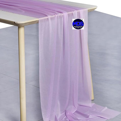 MDS Halloween Chiffon Table Runner - 1 Pack, 29 x 170 Inches, 14ft Each - Sheer Spooky Table Runners for Haunted House Parties, Trick-or-Treat Tables, Witchy Décor, Wedding & Events - Orchid