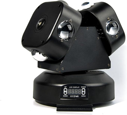 Moving Head DJ Light DMX 512 Strobe Lighting LED with Sound Activated Party RGBW Beam Lights Stage Lighting for Events KTV Disco Wedding Concert Festival (8LED Professional DJ Light w/Special Lights)