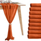 10 Pack 10ft Terracotta Chiffon Table Runners Wedding Table Runner Sheer Romantic Tulle Table Runner for Christmas Wedding Bridal Tea Party Baby Shower Birthday Party Table Decorations(120 x 12 in)