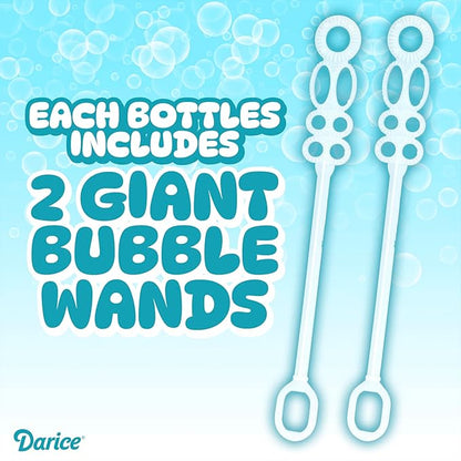 Darice Bubble Solution 4 Pack (256oz) Refill for Bubble Machines & Blowers - Easter, Weddings, Birthdays, Outdoor - 8 Big Bubble Wands Included - Non-Toxic Safe for Toddlers & Kids