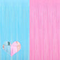4 Pack 3.2Ft x 6.6Ft Pink Blue Fringe Curtain Backdrop, Metallic Tinsel Foil Fringe Streamers Curtains Background for Photo Booth Wedding Gender Reveal Backdrop Boy or Girl Birthday Party Decoration
