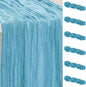 6 Pack Baby Blue Cheesecloth Table Runner 35x120 Inch 10Ft Rustic Gauze Cheese Cloth Table Runner Sheer Cheesecloth Table Runners for Wedding Party Bridal Shower Decoration