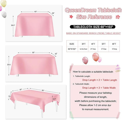 QueenDream Sequin Tablecloth 60x102 Inch Red Tablecloth Glitter Table Cloth for Bridal Shower Birthday Engagement Wedding Party Decorations