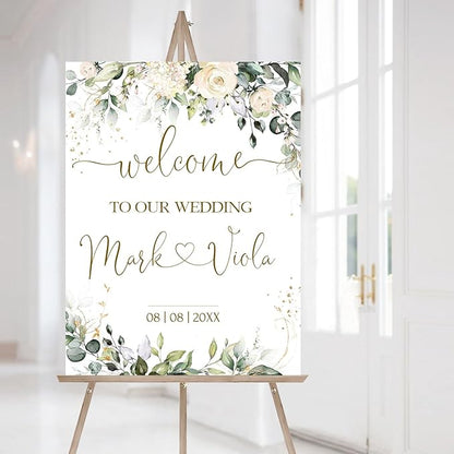 Personalized Wedding Welcome Sign, Flowers Wedding Welcome Sign, Wedding Welcome Sign, Custom Wedding Sign, Welcome To Our Wedding Sign, Flowers Wedding Board, Wedding Decorations Signs # 14