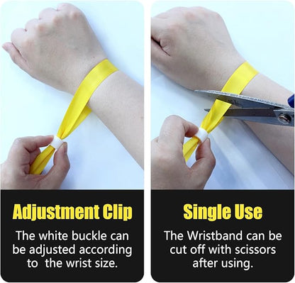Green-Power America 100 Pcs Cloth Event Wristbands, Event Wristbands, Colored Wrist Bands for Events, for Lightweight Concert Wrist Strap for Activities, Party Bracelets for Events (Color : Yellow)