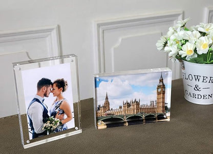 Magicool Premium Acrylic Photo Frame- Magnet Photo Frame -Double Sied Thick Desktop Frames (4x6 5 Pack)