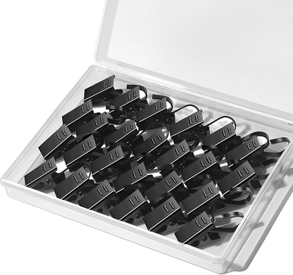 Teenitor 25 Pcs Small Curtain Hooks for Drapes, Curtain Clips for Hanging Hooks for Drapes Bows Hat, Curtain Rod Hooks, Stainless Steel S Hooks for Hanging Tent Lights Photo Party Decorations