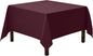 Gee Di Moda Square Tablecloth - 52 x 52 Inch Burgundy Table Cloth for Small Square or Round Tables - Heavy Duty Washable Fabric - for Buffet Table, Holiday Party, Dinner, Wedding & Baby Shower