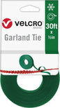 VELCRO Brand Holiday Garland Ties or Cable Straps | Hang Garlands, Lights or Wreath | for Banister, Railings, Stairs or Lamp Posts | 30ft Roll Cut to Custom Length | Green