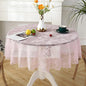 Jeloris Round Lace Tablecloth with Elegant Scalloped Bottom for Any Special Event Such as Wedding, Birthday Party, Baby Shower, Anniversary (60 inch, Style 2)