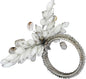 Napkin Rings Set of 12 for Dining Table Decoration Parties Everyday Metal Napkin Holder Leaf White (Pack of 12)