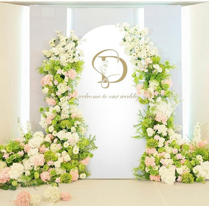 LEBENGURU Upgraded 6FT Wedding Arch Cover, White Spandex Fitted Arch Backdrop Cover, Round Top Chiara Stand Covers for Birthday Party Baby Shower Banquet Balloon Décor