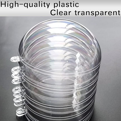 Fillable Christmas Ornaments Balls 80mm 10pk Clear Plastic Fillable Ornaments for Crafts, DIY Hanging Transparent Ball Ornaments for Christmas Tree Decorations Indoor Home Decor Wedding Party Supplies