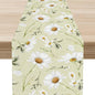 Daisy Floral Table Runner, Farmhouse Abstract Spring Seasonal Summer Blue White Flower Rustic Table Center Decor for Home Kitchen Dining Patio Holiday Party Indoor Table Decorations, 13"x36" Inch