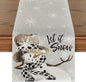 Artoid Mode Grey Snowman Snowflake Let it Snow Christmas Table Runner, Seasonal Winter Kitchen Dining Table Decor for Home Party Indoor 13x108 Inch