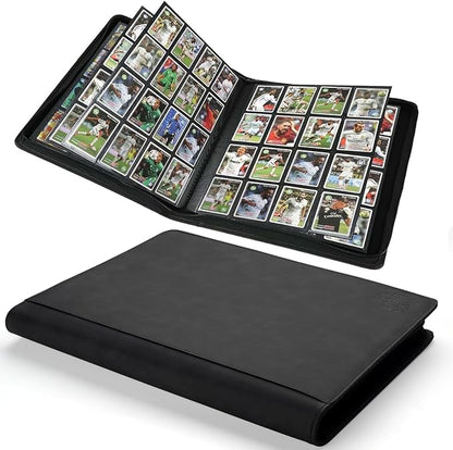 Premium Ringless Trading Card Binder - 1024 Capacity, 16 Side-Loading Pockets per Page, Archival Quality Protection & Anti-Slip Spine for TCG, MTG, Sports Cards (Black1)