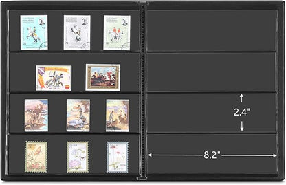 MUDOR Stamp Collecting Album, 4 Rows Pockets Book for Collectors, 10 Sheets Stockbook